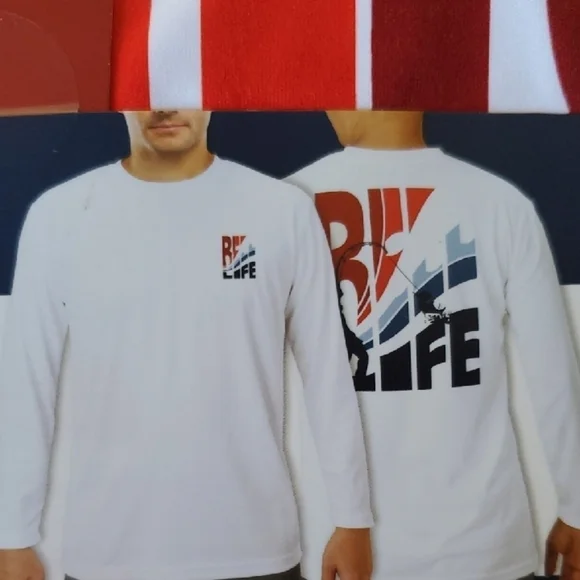 Reel Life Long Sleeve Shirt - White, Red, Blue - Picture 5 of 8